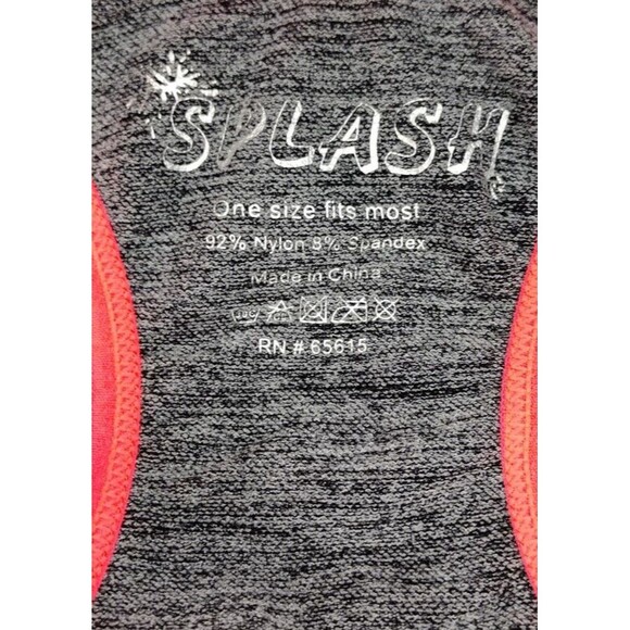 Splash Womens Size OS Tank Cami Gray Pink Stretch Racerback Athletic Activewear - Picture 3 of 4